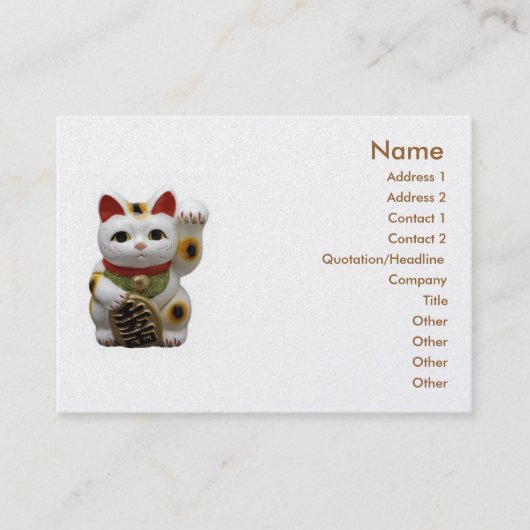 Lucky Cat Carte de visite (Devant)