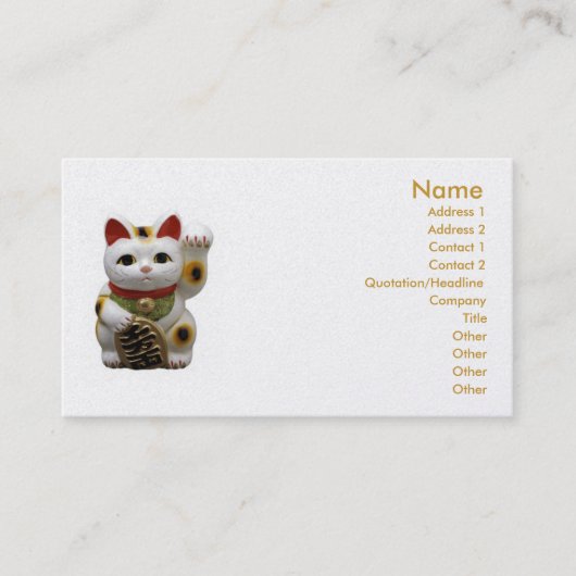 Lucky Cat Carte de visite (Devant)
