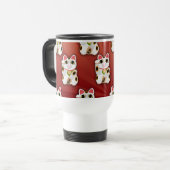 Lucky Cat Cartoon Fortune Pet Fun Pattern Reisbeker (Voorkant links)