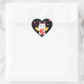 Lucky Cat Cupid Hart Sticker (Tas)