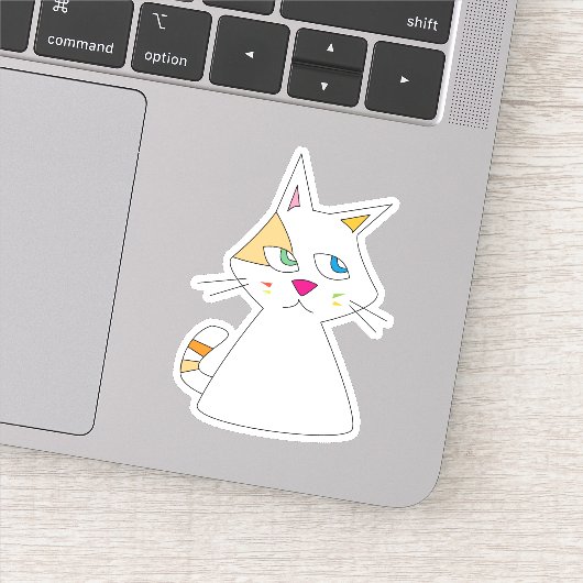 Lucky Cat Doodle Sticker (Detail)