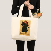 Lucky Cat Emi – Begging Pose Witch Cat Tote Bag (Voorkant (product))
