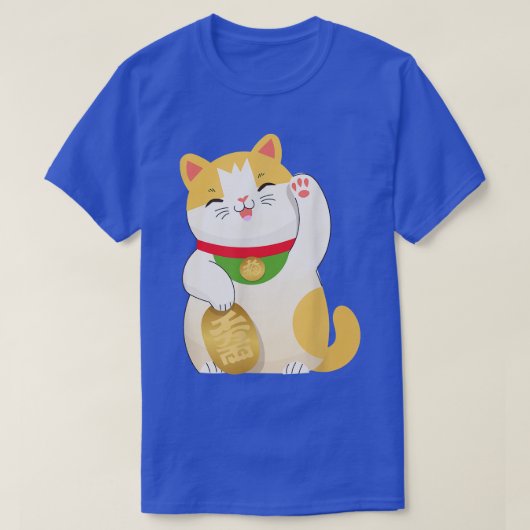 Lucky Cat for Happiness Maneki Neko Japan T-shirt (Design voorkant)