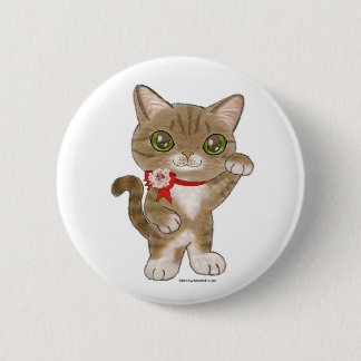 Lucky Cat in Londen Ronde Button 5,7 Cm
