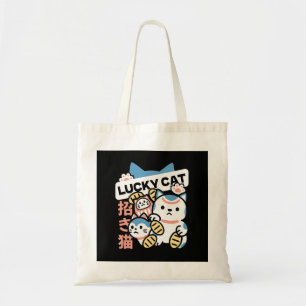 Lucky Cat Kunst – Maneki Neko met Gouden Munt Tote Bag