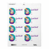 Lucky Cat Maneki Neko Good Luck Pot of Gold Etiket (Full Sheet)