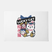 Lucky Cat Maneki Neko – Japanese Fortune Cat  Deurmat (Voorkant)
