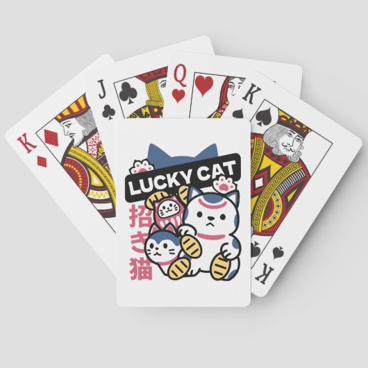 Lucky Cat Maneki Neko – Japanese Fortune Cat  Pokerkaarten (Achterkant)