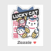 Lucky Cat Maneki Neko – Japanese Fortune Cat  Sticker (Vel)