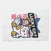 Lucky Cat Maneki Neko – Japanese Fortune Cat  Theedoek (Horizontaal)