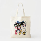 Lucky Cat Maneki Neko – Japanese Fortune Cat Tote Bag (Voorkant)