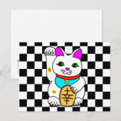 Lucky Cat Maneki Neko Kat Briefkaart (Voorkant / Achterkant)