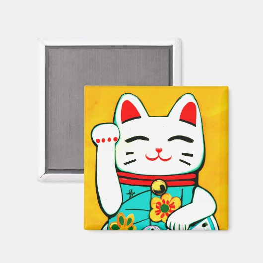 Lucky cat Maneki Neko Magneet (Voorkant / Achterkant)