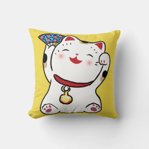 Lucky Cat Maneki Neko Pillow Kussen