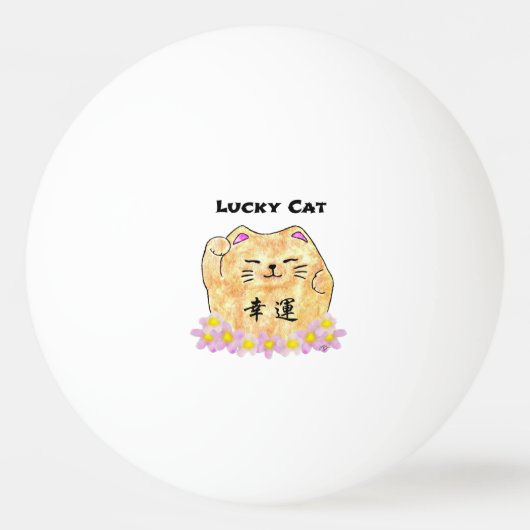Lucky Cat (Maneki Neko) Ping Pong Ball (Voorkant)