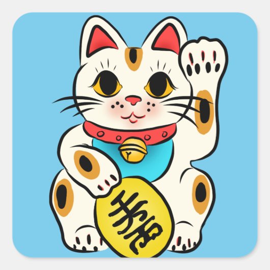 Lucky cat Maneki Neko stickers (Voorkant)