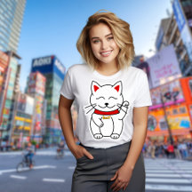 Lucky Cat Modern minimalistisch gepersonaliseerd T