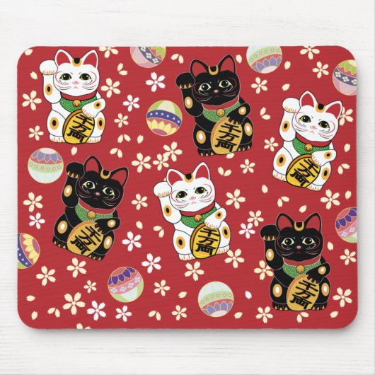 Lucky Cat Mousepad Muismat (Voorkant)
