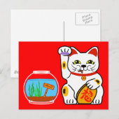 Lucky Cat. Ongelukkige vis Briefkaart (Voorkant / Achterkant)