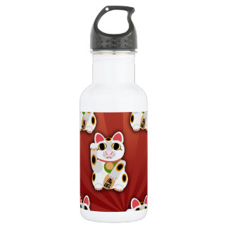 Lucky Cat Pattern Cartoon Fortune Pet White Kat Waterfles
