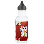 Lucky Cat Pattern Cartoon Fortune Pet White Kat Waterfles (Rechts)