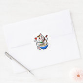 Lucky Cat Ramen Ronde Sticker (Envelop)