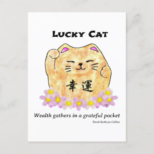 Lucky Cat - Rijkdom verzamelt zich in een dankbare Briefkaart