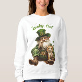 Lucky Cat St. Patrick's Day Sweatshirt Leprechaun (Voorkant)