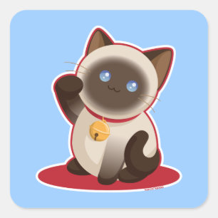 Lucky Cat Vierkante Sticker