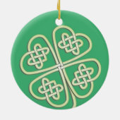 Lucky Celtic Clover Round Ornament (Achterkant)