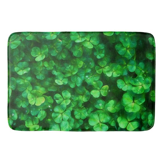 Lucky Celtic Irish Green Shamrocks Badmat (Voorkant)