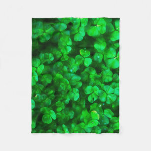 Lucky Celtic Irish Green Shamrocks Fleece Deken