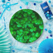 Lucky Celtic Irish Green Shamrocks Papieren Bordje (Feest)