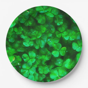 Lucky Celtic Irish Green Shamrocks Papieren Bordje