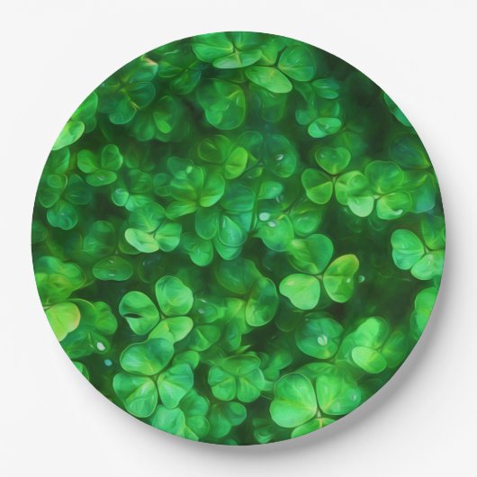 Lucky Celtic Irish Green Shamrocks Papieren Bordje (Voorkant)