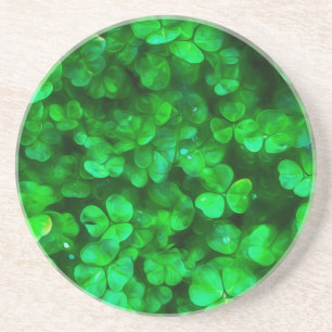 Lucky Celtic Irish Green Shamrocks Zandsteen Onderzetter