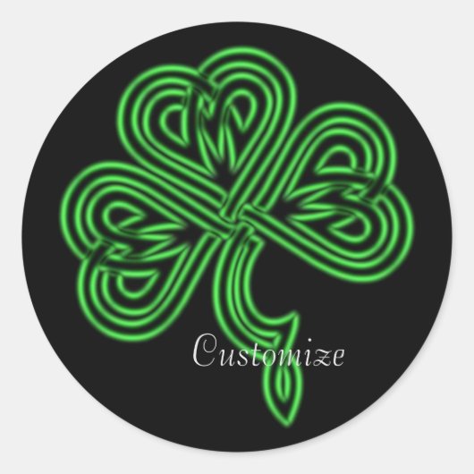 Lucky Celtic Shamrock Sticker (Voorkant)