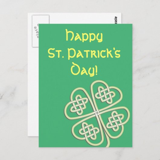 Lucky Celtic St. Patrick's Day Briefkaart (Voorkant / Achterkant)