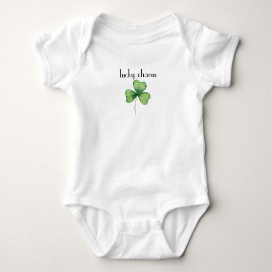 Lucky Charm Baby Bodysuit met Shamrock (Voorkant)