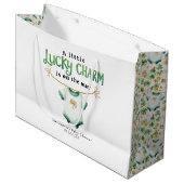 Lucky Charm Baby shower Gift Bag Groot Cadeauzakje (Voorkant Gekanteld)