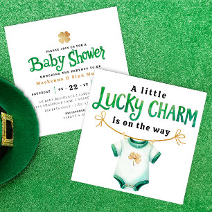 Lucky Charm Baby shower Invitation Kaart