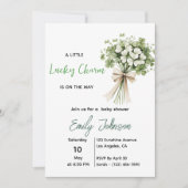 Lucky Charm Baby Shower Invitation Shamrock Green (Devant)