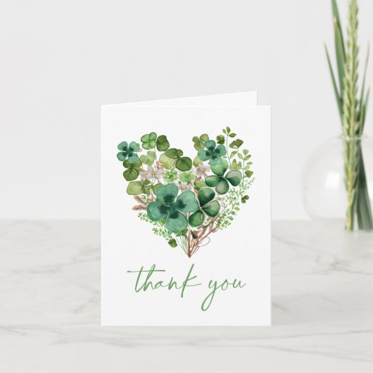 Lucky Charm Baby shower Shamrock bedankkaart (Voorkant)