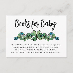 Lucky Charm Boeken Voor Baby Boy Baby shower Informatiekaartje
