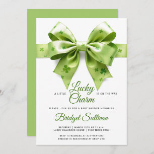 Lucky Charm Bow St. Patrick's Day baby shower Kaart
