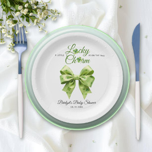 Lucky Charm Bow St. Patrick's Day baby shower Papieren Bordje