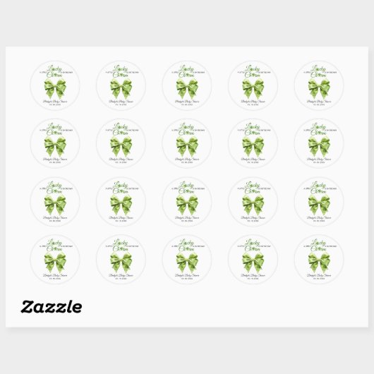 Lucky Charm Bow St. Patrick's Day baby shower Ronde Sticker (Vel)
