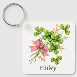 Lucky Charm Clover  Gepersonaliseerd Goed Luck Sleutelhanger