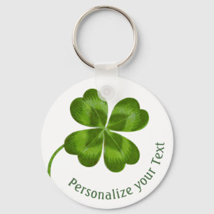 Lucky Charm Clover  Gepersonaliseerd Goed Luck Sleutelhanger