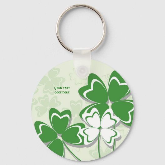Lucky charm clover shamrock St. Patrick's Day Sleutelhanger (Voorkant)
